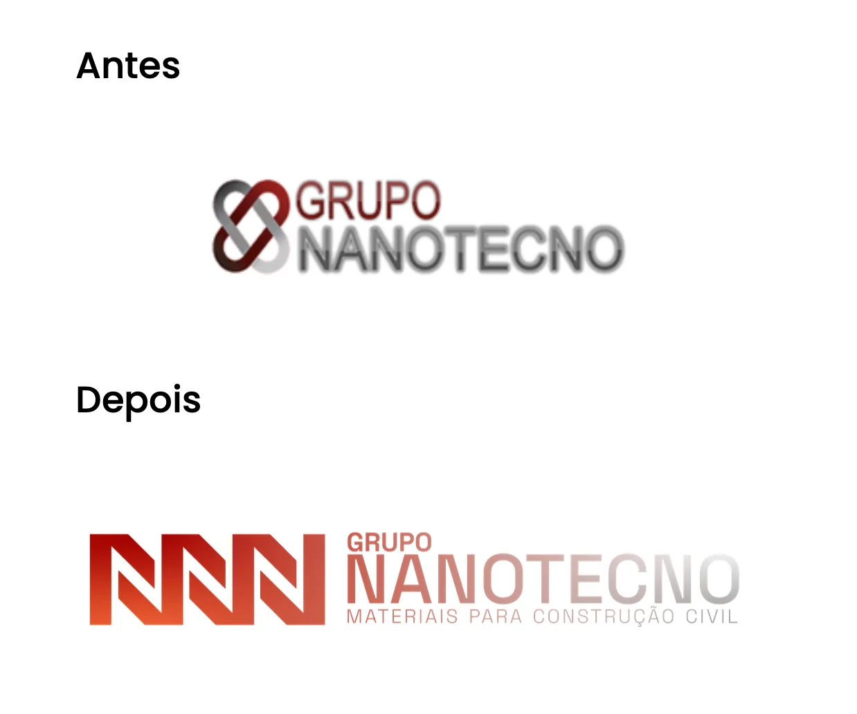 Brand before and after — The identity change that started the transformation.
