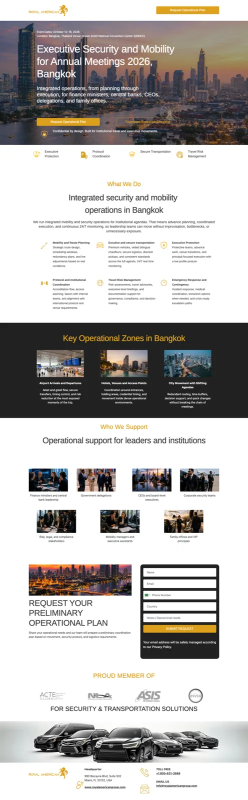 Landing page dedicada a evento — Página criada para acompanhar o calendário real da operação.